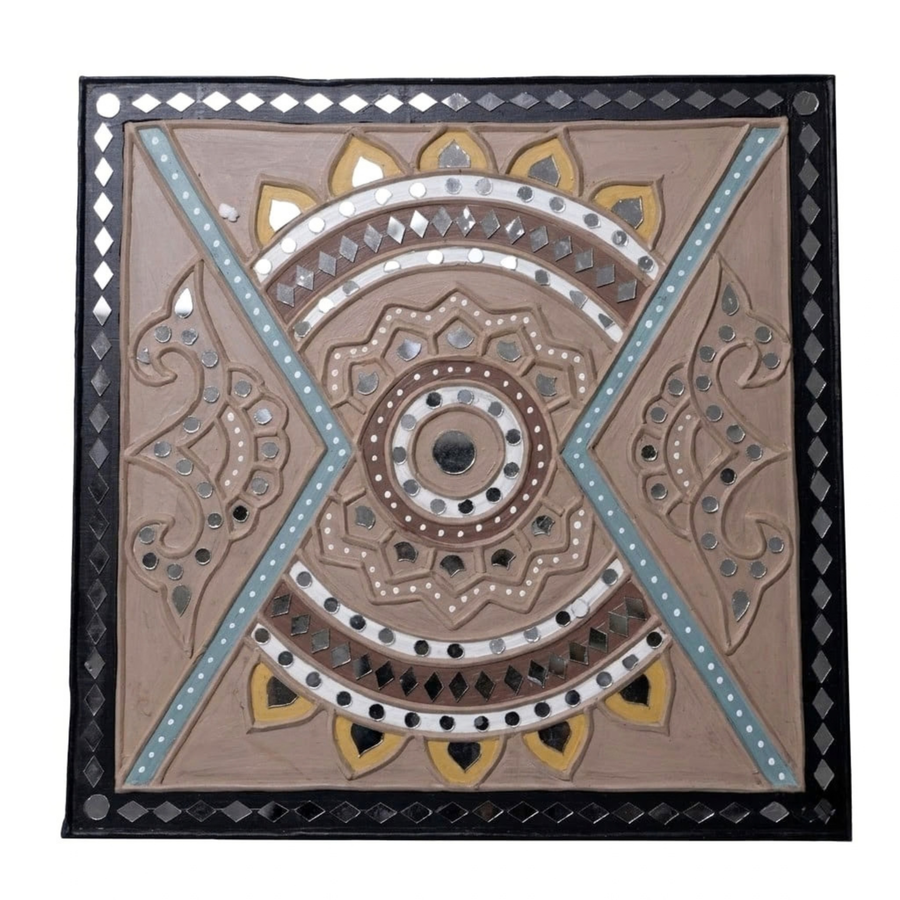Mandala Harmony - Lippan Mirror Wall Art, handmade Lippan mirror wall art from Kutch, India