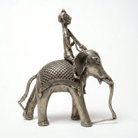 Man Sitting on an Elephant – Dhokra Metal Art