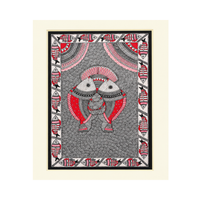 Matsya Harmony - Madhubani Painting - view 2, handmade Madhubani painting from India
