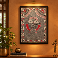 Matsya Harmony - Madhubani Painting, handmade Madhubani painting from India