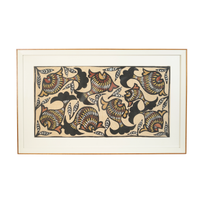 Matsya - Sohrai Painting, handmade Sohrai tribal painting from India