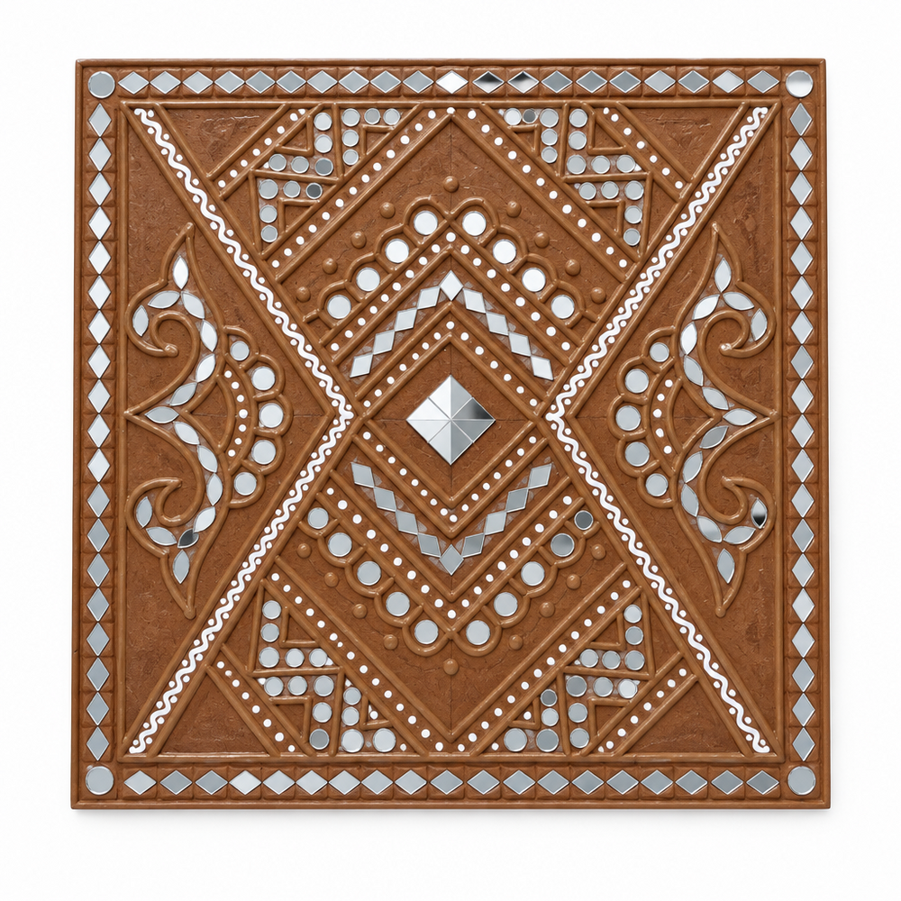 Mirror Majesty - Lippan Mirror Wall Art, handmade Lippan mirror wall art from Kutch, India