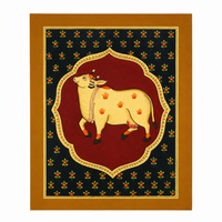 Mother Kamdhenu - Pichwai Painting, handmade pichwai painting from India