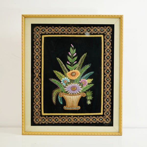 Multicolor Flower Pot - Zardozi Stone Work, handmade zardozi stone work from India