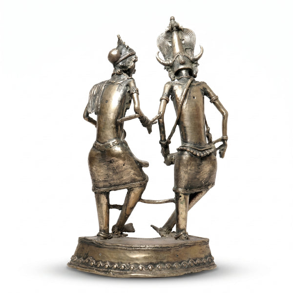 The Dancing Tribal Couple (Big) – Dhokra Metal Art