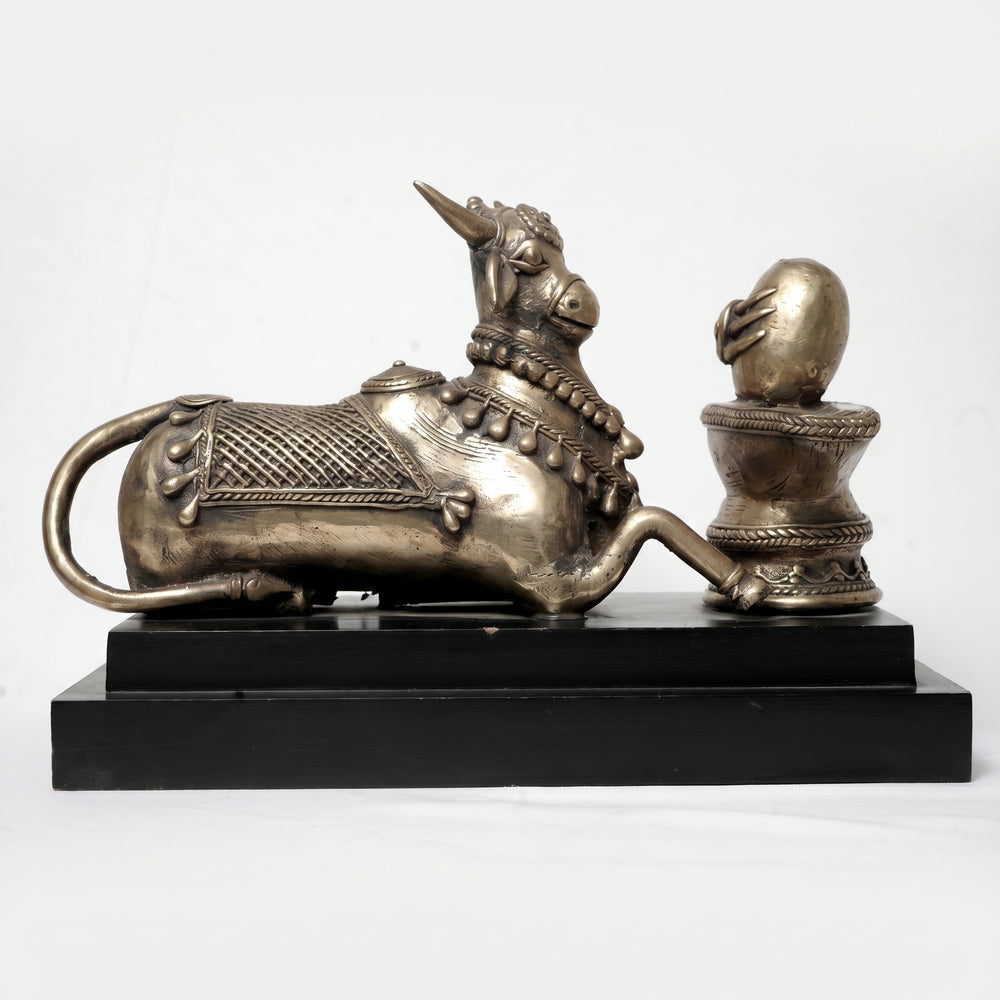 Nandi with Shiv Lingam – Dhokra Metal Art