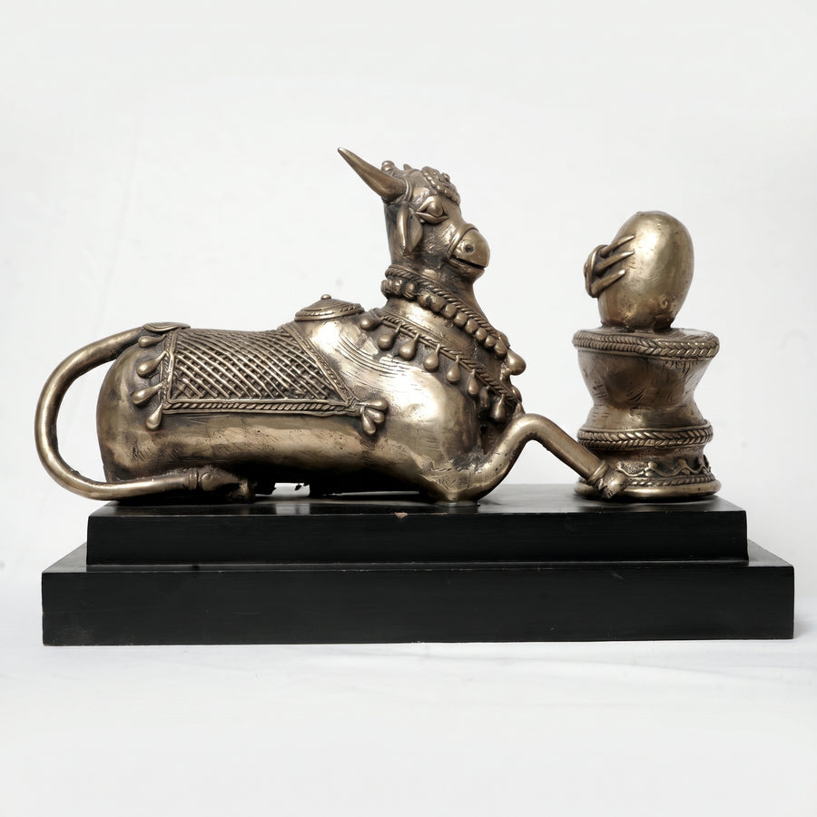 Nandi with Shiv Lingam – Dhokra Metal Art