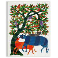 Forest, Animals and Birds – Gond Paper Painting