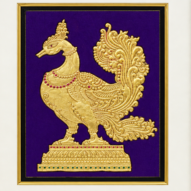 Ornate Annapakshi - Mysore Painting - view 3, handmade Mysore painting from India