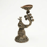 Peacock Diya Stand – Dhokra Metal Art set of 2
