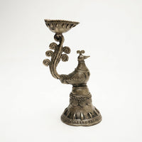 Peacock Diya Stand – Dhokra Metal Art set of 2