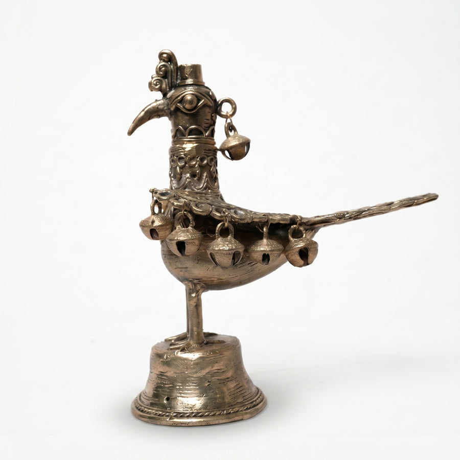 The Peacock with Bells (Tribal Grace) – Dhokra Metal Art