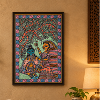 Prem Raag - Madhubani Painting, handmade Madhubani painting from India