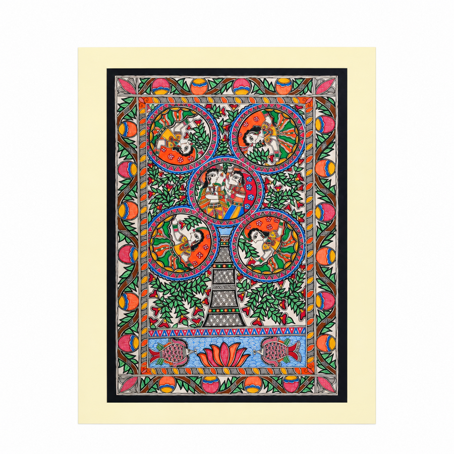 Prem Vriksha - Madhubani Painting - view 2, handmade Madhubani painting from India