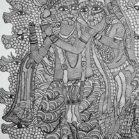 Divine Figure with Serpents – Gond Paper Painting