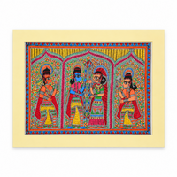 Ram Sita Vivaah - Madhubani Painting - view 2, handmade Madhubani painting from India