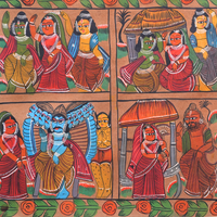 Ramayan Katha - Kalighat Painting - view 3, handmade Kalighat folk painting from India