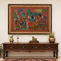 Ramayana Forest Assembly - Tholu Bommalata Leather Art, handmade Tholu Bommalata leather puppet art from India