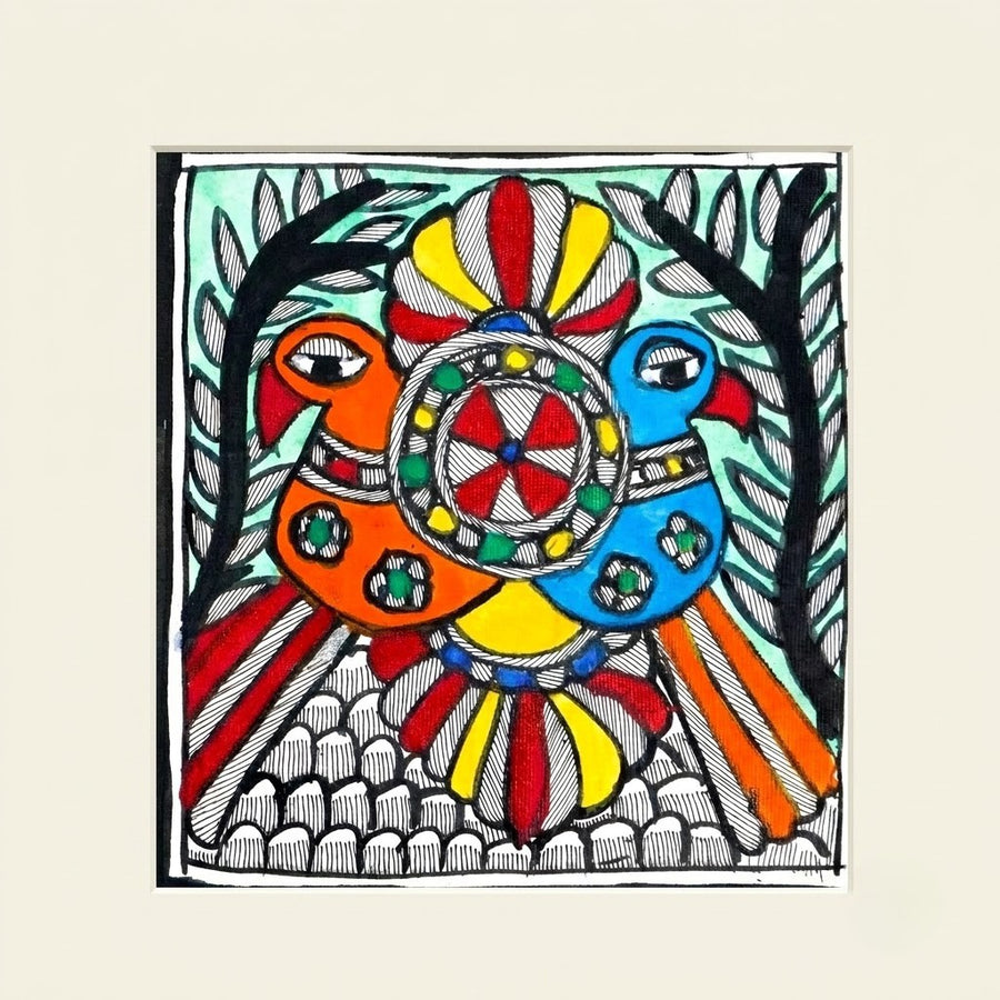 Rang Tota - Madhubani Painting, handmade Madhubani painting from India