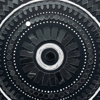 Black Glossy Circular Lippan Mirror Wall Art