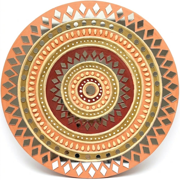 Traditional Mandala Lippan Mirror Wall Art