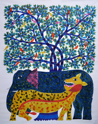 Roots of Harmony - Gond Painting - view 2, handmade Gond folk painting from India