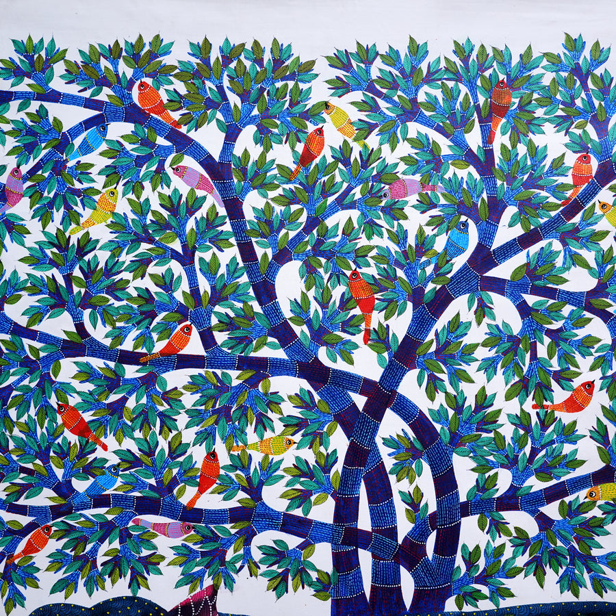 Roots of Harmony - Gond Painting - view 5, handmade Gond folk painting from India