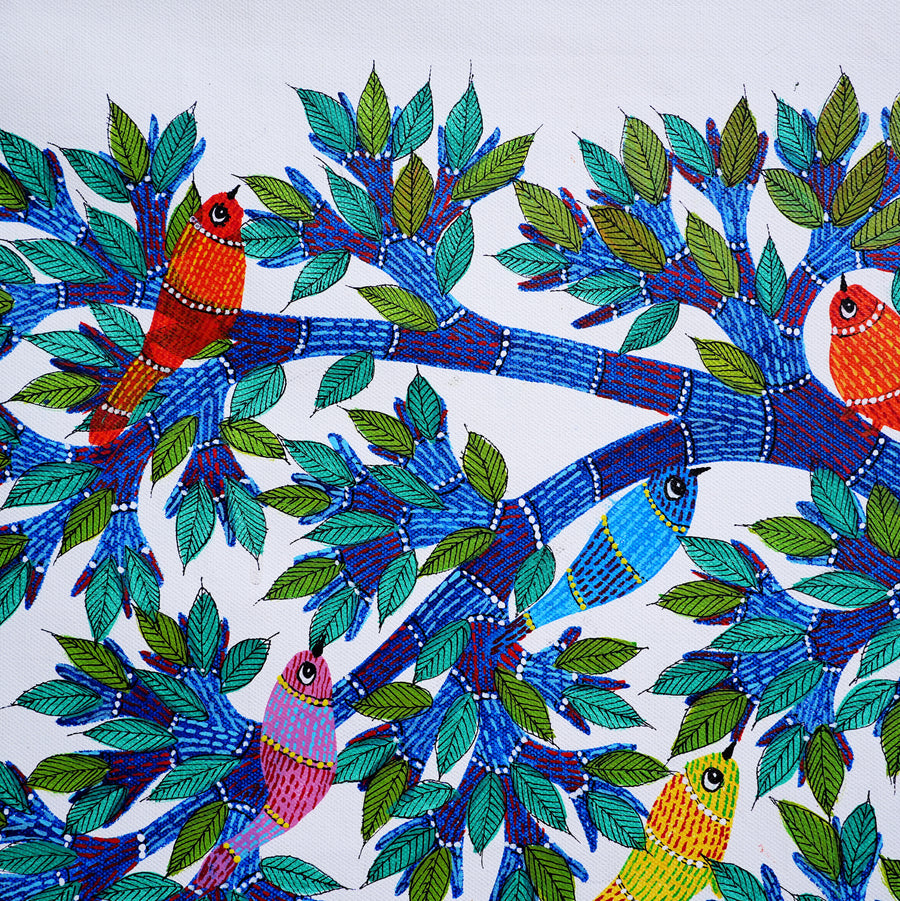 Roots of Harmony - Gond Painting - view 6, handmade Gond folk painting from India