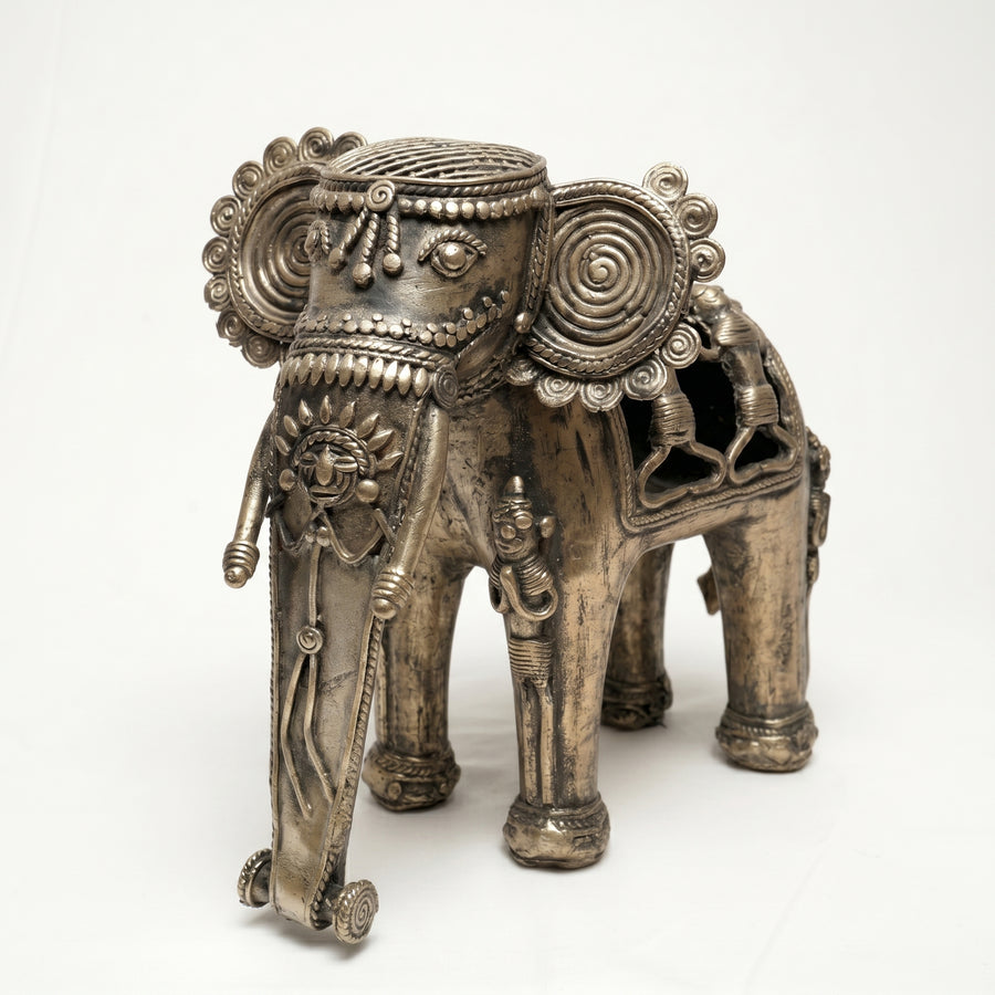 Elephant with Round Ears – Dhokra Metal Art
