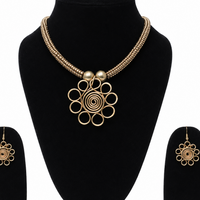 Royal Brass Gold Jewellery Set - view 2, handmade Indian tribal jewellery