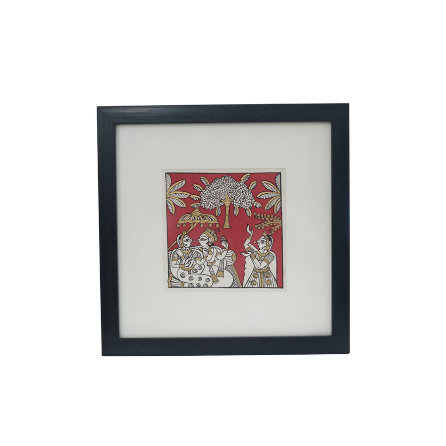 Royal Dance Under the Tree - Phad Painting, handmade Phad painting from India