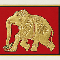 Royal Golden Elephant - Mysore Painting - view 3, handmade Mysore painting from India
