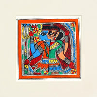 Royal Shiv Shakti - Madhubani Painting, handmade Madhubani painting from India