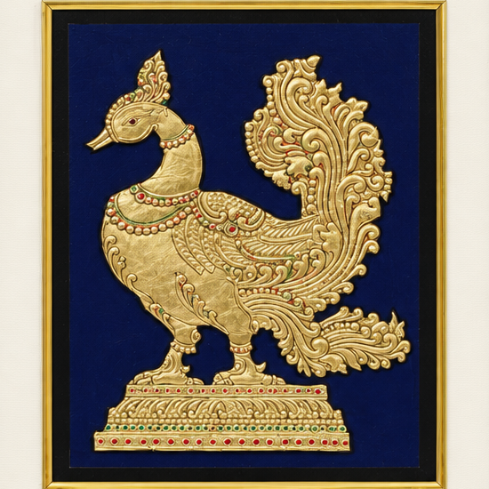 Sacred Annapakshi - Mysore Painting - view 3, handmade Mysore painting from India