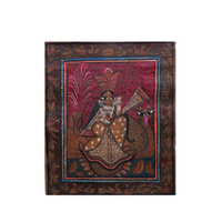 Saraswati Ji - Kalighat Painting - view 2, handmade Kalighat folk painting from India
