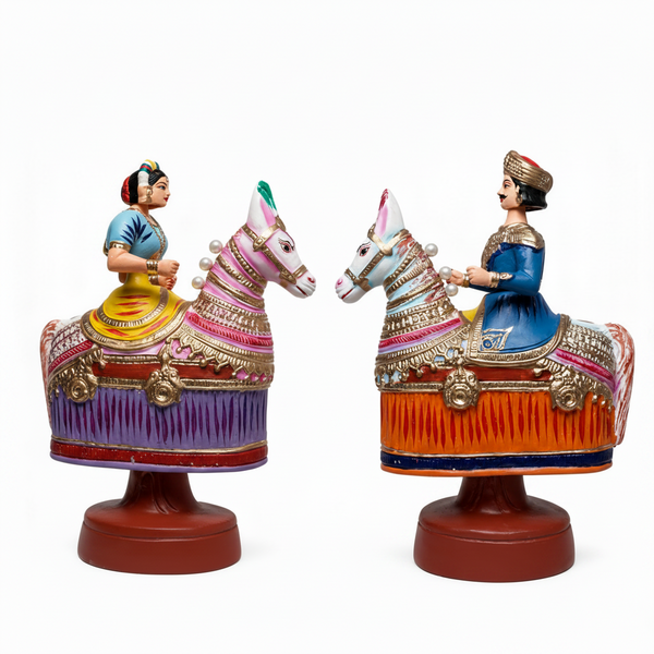 Thanjavur Raja Rani Dancing Doll Set of 2 – Traditional Handcrafted Art