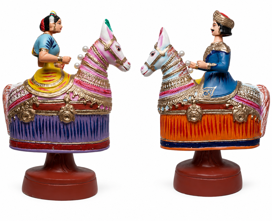 Thanjavur Raja Rani Dancing Doll Set of 2 – Traditional Handcrafted Art