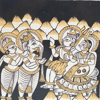 Shiv Parivar - Phad Painting - view 2, handmade Phad painting from India