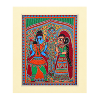 Shiv Parvati Sangam - Madhubani Painting - view 2, handmade Madhubani painting from India