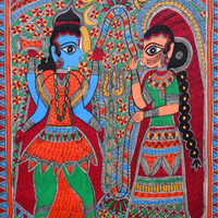 Shiv Parvati Sangam - Madhubani Painting - view 4, handmade Madhubani painting from India