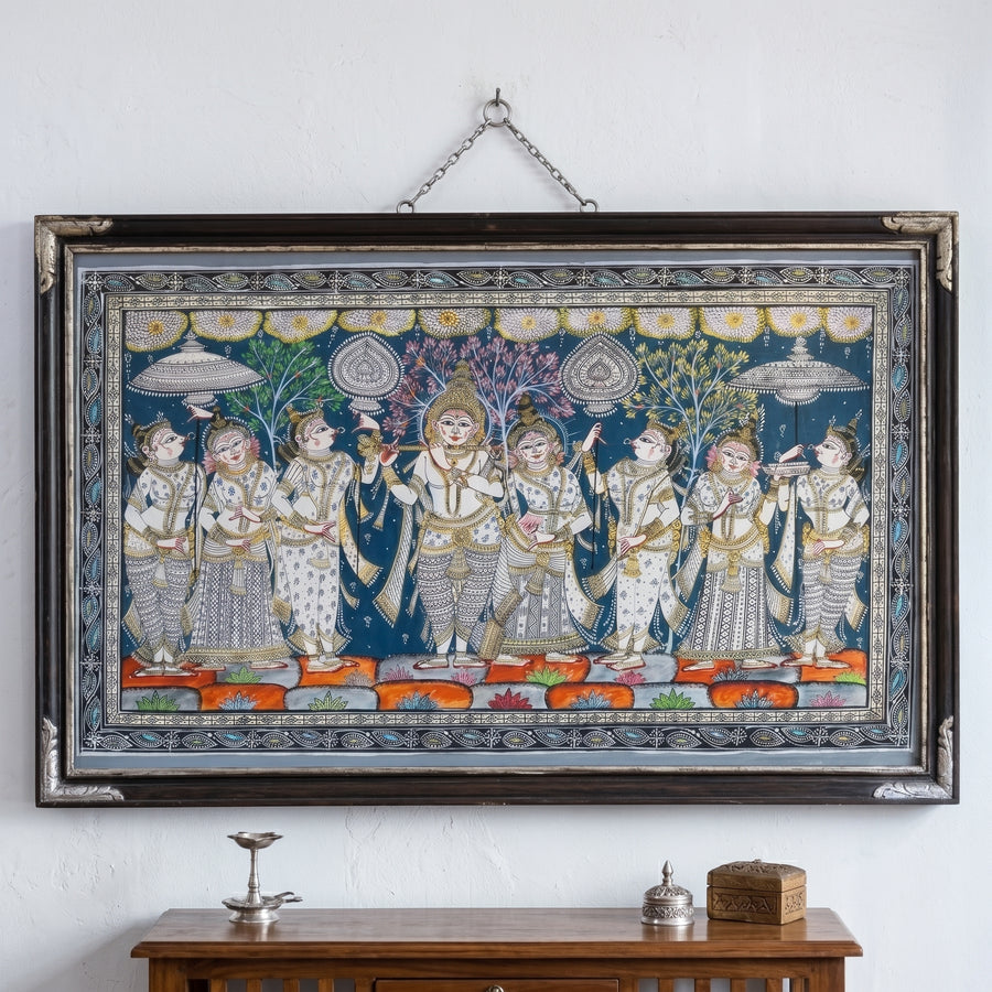 Radha Krishna Raas Leela – Pattachitra Painting