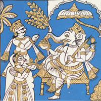 Siddhivinayak - Phad Painting - view 2, handmade Phad painting from India