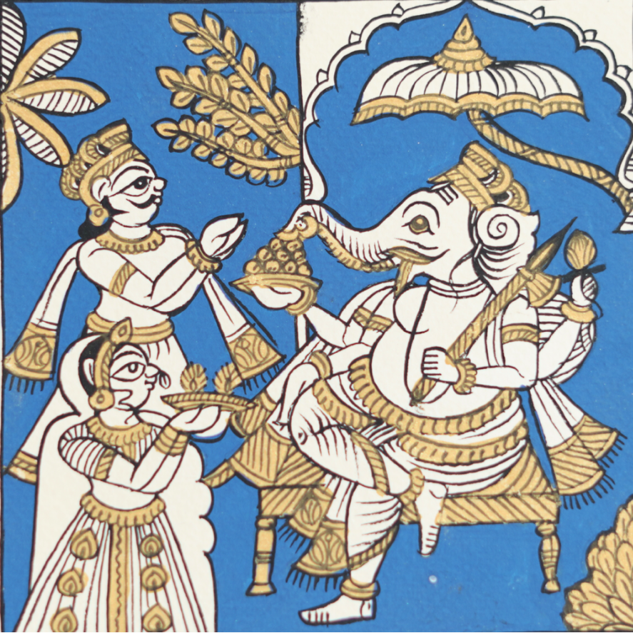 Siddhivinayak - Phad Painting - view 2, handmade Phad painting from India
