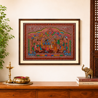 Sita Ram Swayamvar - Tholu Bommalata Leather Art, handmade Tholu Bommalata leather puppet art from India