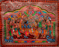 Sita Ram Swayamvar - Tholu Bommalata Leather Art - view 2, handmade Tholu Bommalata leather puppet art from India