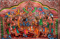 Sita Ram Swayamvar - Tholu Bommalata Leather Art - view 5, handmade Tholu Bommalata leather puppet art from India
