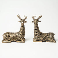 The Sitting Deer Pair (Set of 2) – Dhokra Metal Art