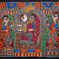 Solah Shringar - Madhubani Painting - view 4, handmade Madhubani painting from India