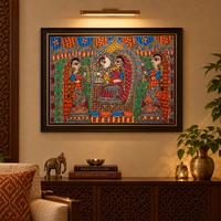 Solah Shringar - Madhubani Painting, handmade Madhubani painting from India