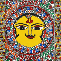 Surya Mandala - Madhubani Painting - view 3, handmade Madhubani painting from India